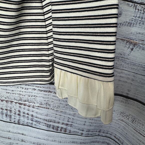 Talbots Ruffle Cuff Gold Stud Long Sleeved Striped Shirt 1X - Picture 4 of 4